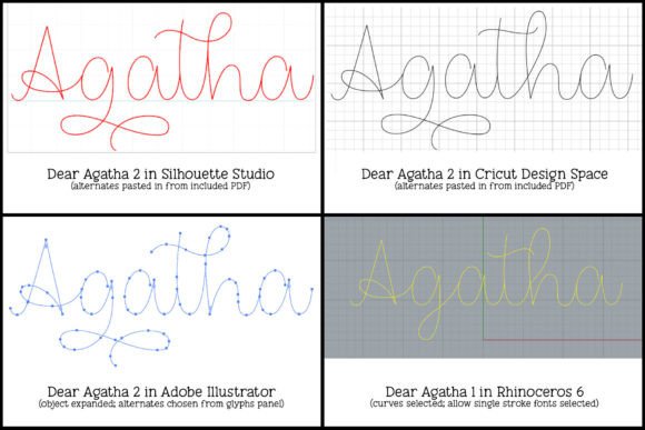 Dear Agatha (single Line) Font preview 3