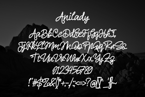Anilady Font preview 2
