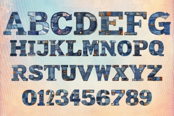 Denim Jean Alphabet Font preview 3