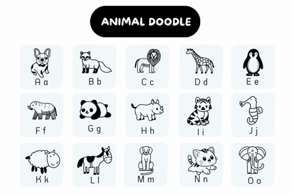 Animal Doodle Font preview 2
