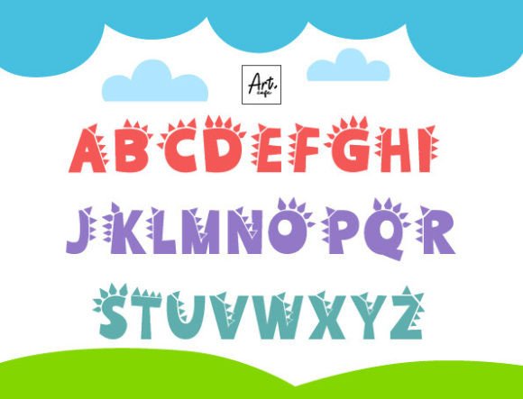 Dinosaur Alphabet Font preview 2