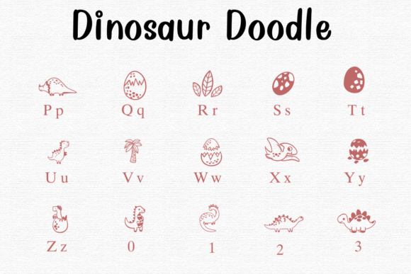 Dinosaur Doodle Font preview 3