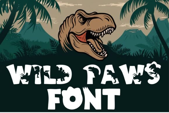 Dinosaur Wild Paws Font preview 2