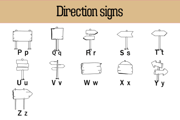 Direction Signs Font preview 3