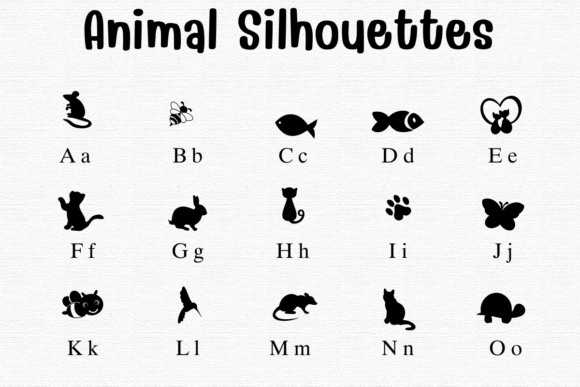 Animal Silhouettes Font preview 2