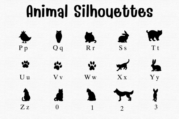Animal Silhouettes Font preview 3