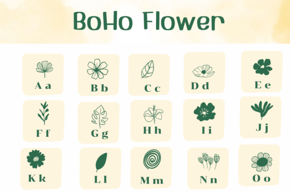 Boho Flower Font preview 2