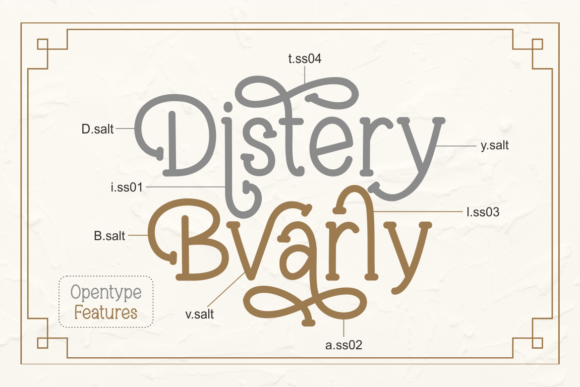 Distery Bvarly Font preview 3