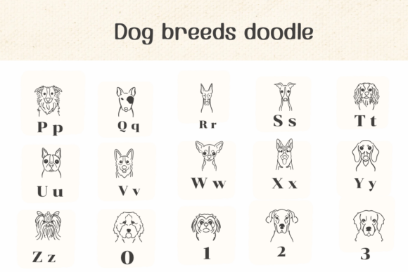 Dog Breeds Doodle Font preview 3