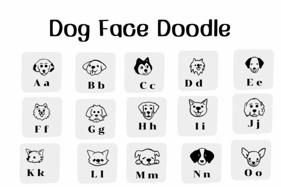 Dog Face Doodle Font preview 2
