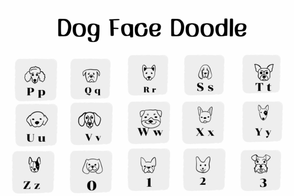 Dog Face Doodle Font preview 3