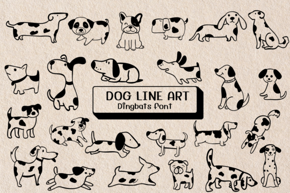 Dog Line Art Font