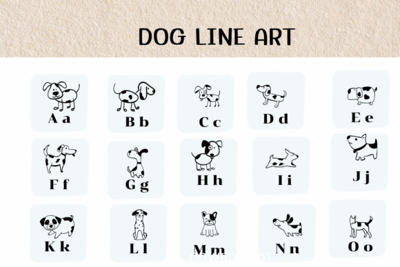 Dog Line Art Font preview 2