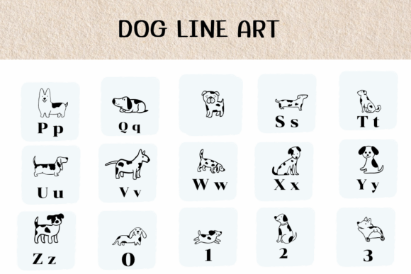 Dog Line Art Font preview 3