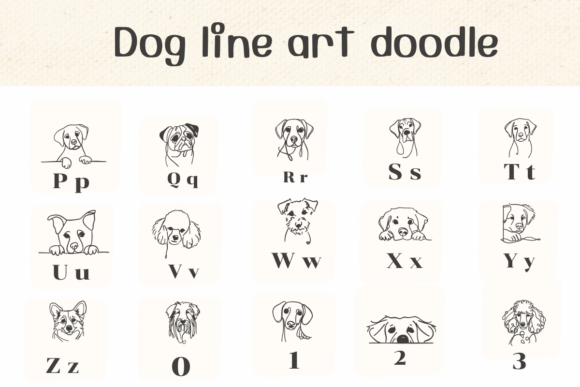 Dog Line Art Doodle Font preview 2