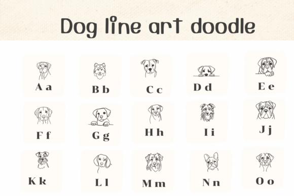 Dog Line Art Doodle Font preview 3