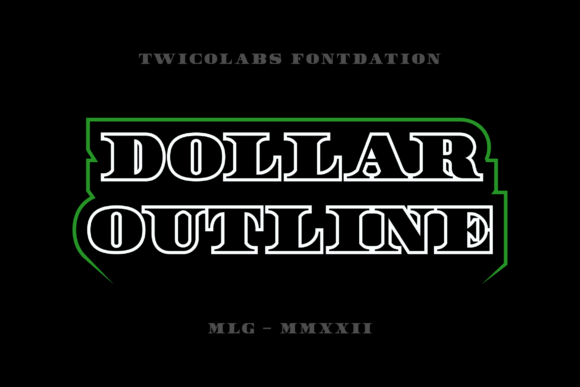 Dollar Outline Font preview 2