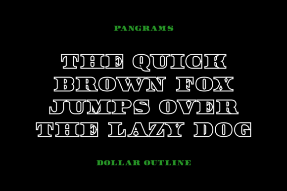Dollar Outline Font preview 3
