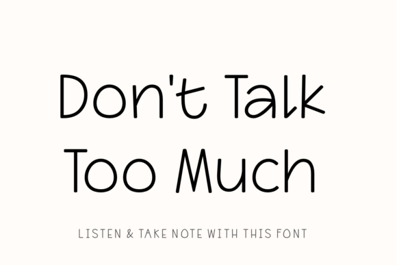 Don't Talk Too Much Font preview 1