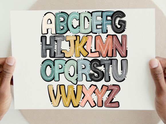 Boho Scribble Letter Font preview 3