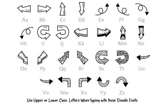 Doodle Arrows Font preview 3