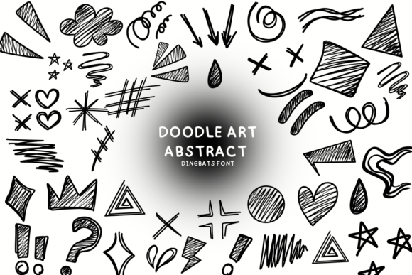 Doodle Art Abstract Font