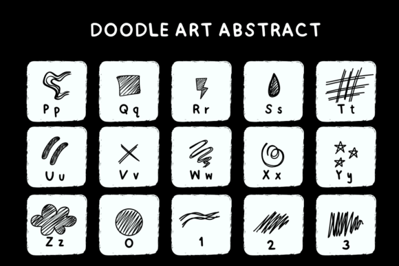 Doodle Art Abstract Font preview 3
