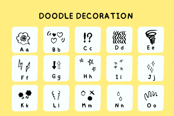 Doodle Decoration Font preview 2