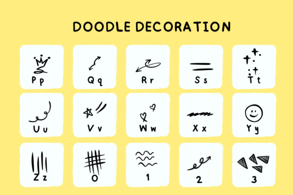 Doodle Decoration Font preview 3