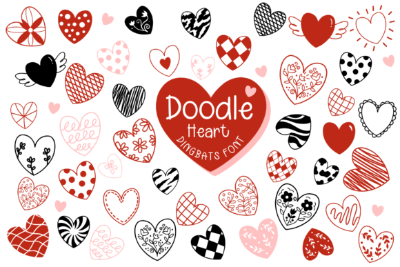 Doodle Heart Font preview 2