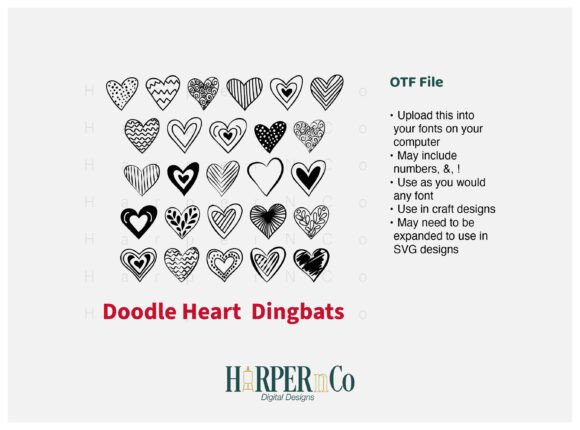 Doodle Heart Font preview 3