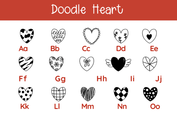 Doodle Heart Font preview 4