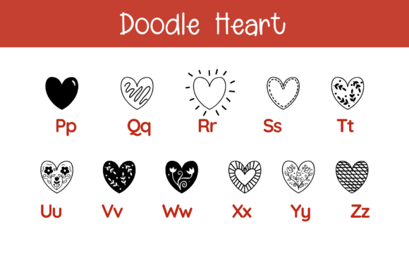 Doodle Heart Font preview 6