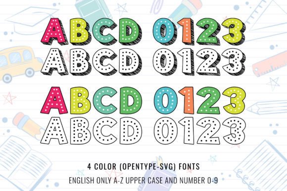 Dotted Rainbow Font preview 2
