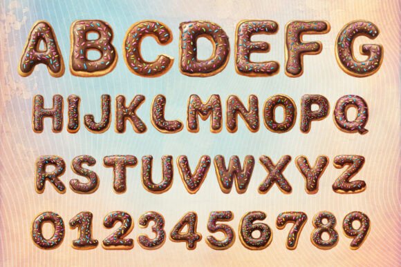 Doughnuts Chocolate Font preview 3