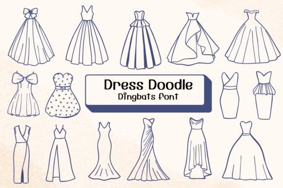 Dress Doodle Font Font