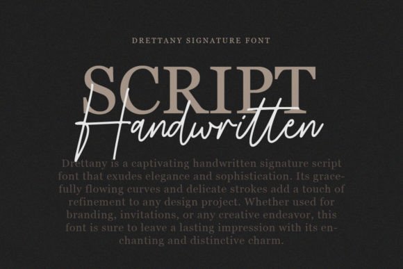 Drettany Signature Font preview 2