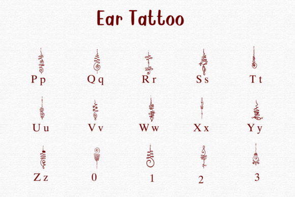 Ear Tattoo Font preview 3