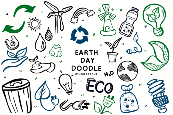 Earth Day Doodle Font