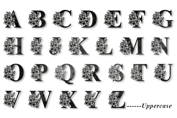 Easter Floral Monogram Font preview 2