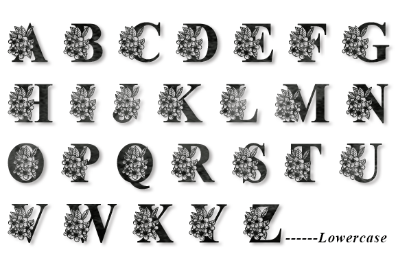 Easter Floral Monogram Font preview 3