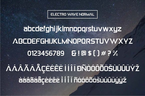 Electro Wave Font preview 2