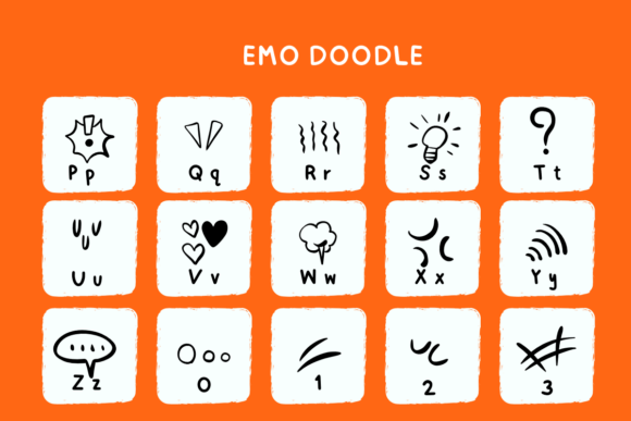 Emo Doodle Font preview 3