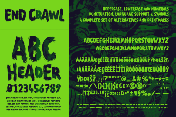 End Crawl Font preview 2