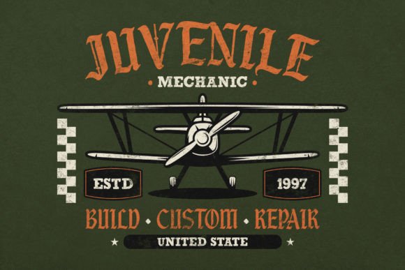 Black Jet Plane Font preview 2