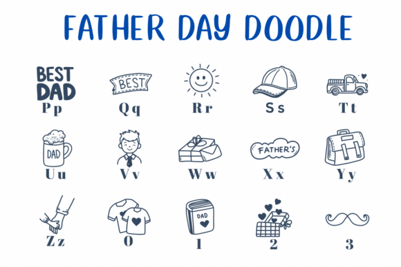 Father Day Doodle Font preview 3