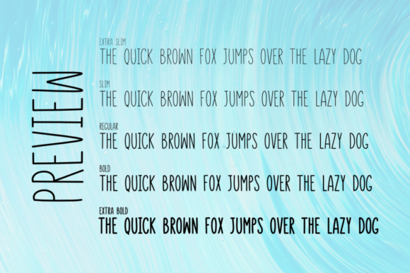 Aqualine Font preview 2