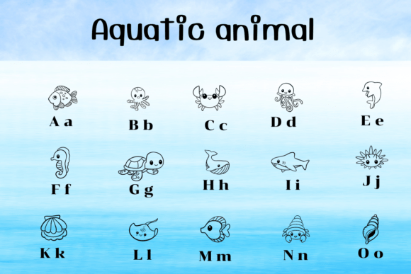 Aquatic Animal Font preview 2