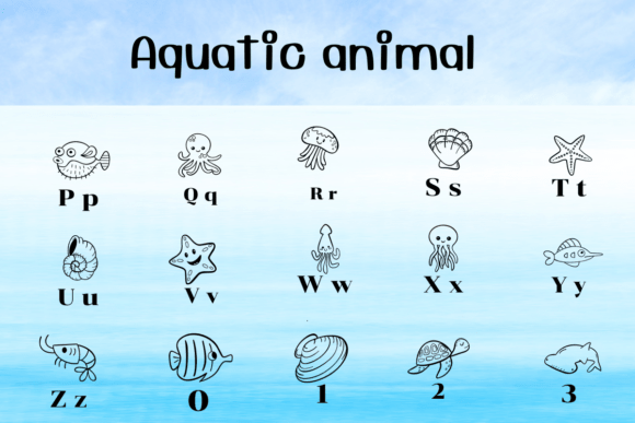 Aquatic Animal Font preview 3