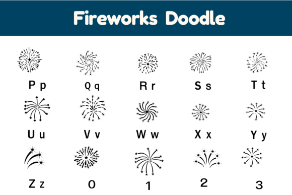 Fireworks Doodle Font preview 3